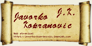 Javorko Kopranović vizit kartica